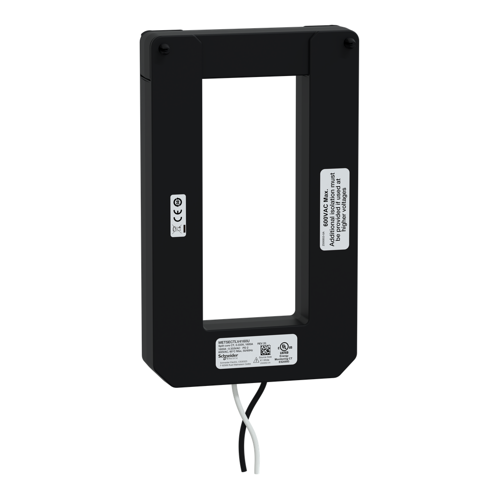 METSECTLV4160U – split core current transformer, PowerLogic UL2808 CT, 1600A, 0.333V output, 8ft lead