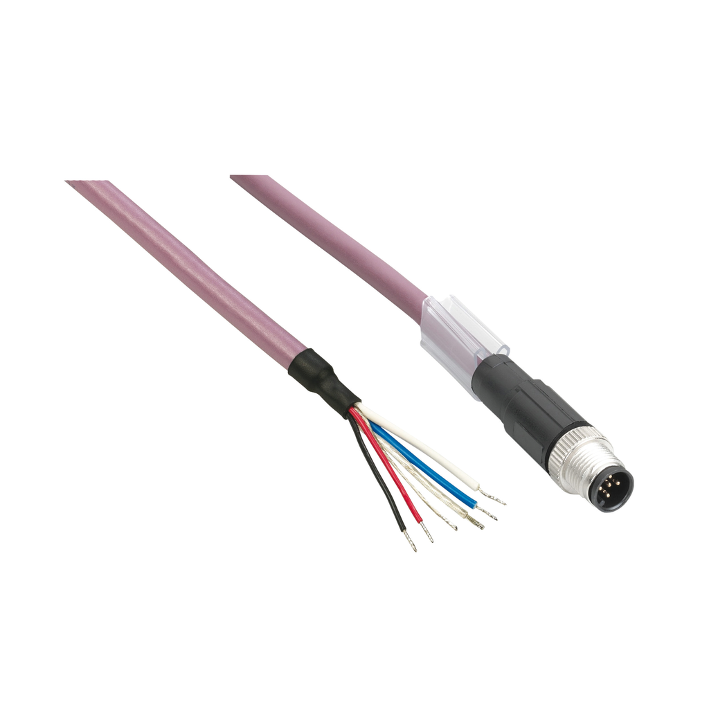 TCSXCNDFNX1V – power IN distribution cable – straight – M8 female-wire – 1m