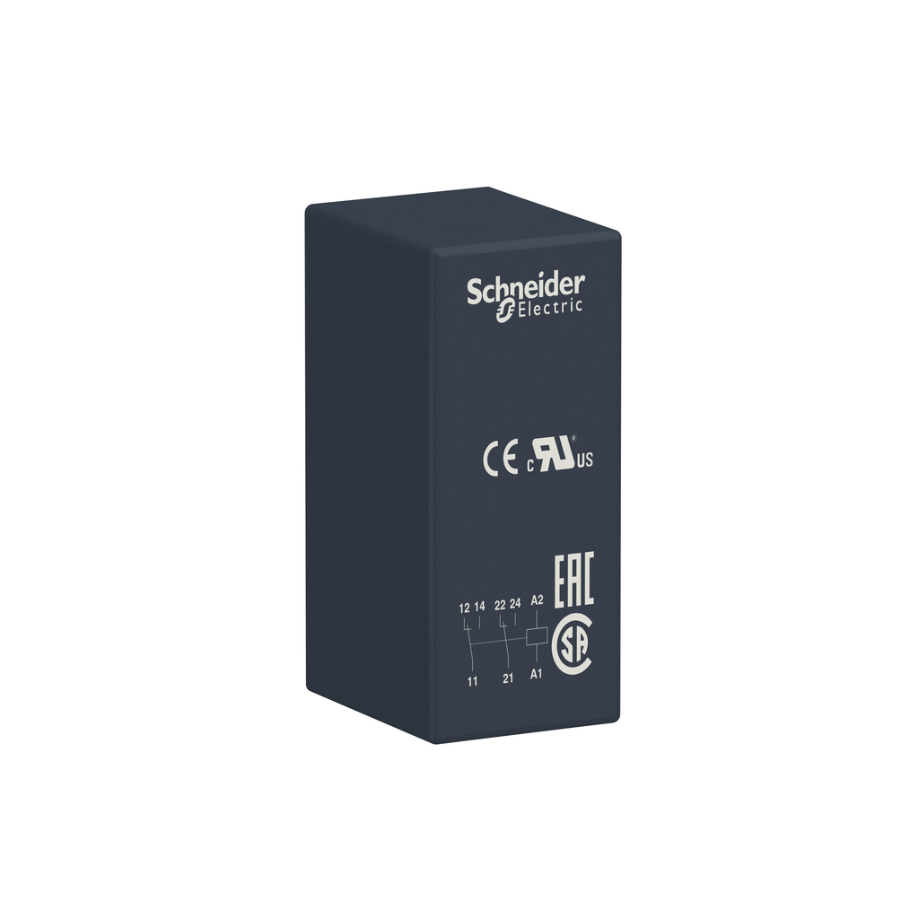 RSB2A080F7 – interface plug-in relay, Harmony electromechanical relays, 8A, 2CO, 120V AC