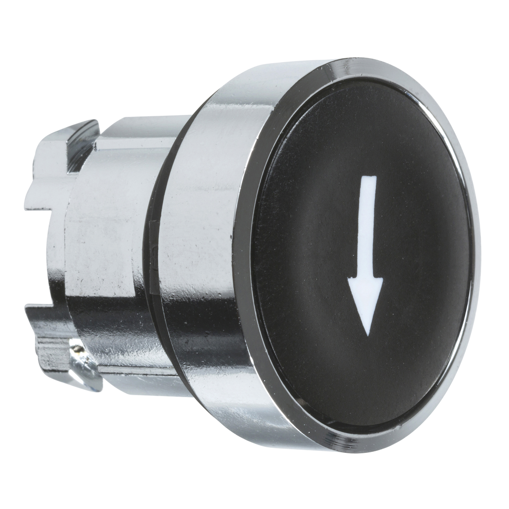 ZB4BA335 – Head for non illuminated push button, Harmony XB4, metal, flush, black, 22mm, spring return, marked DOWN ARROW