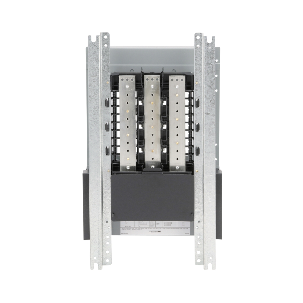Mayer-DDS-Panelboard interior, NQ, main lugs, 100A, Al bus, 18 pole spaces, 3 phase, 4 wire, 240VAC, 48VDC-2