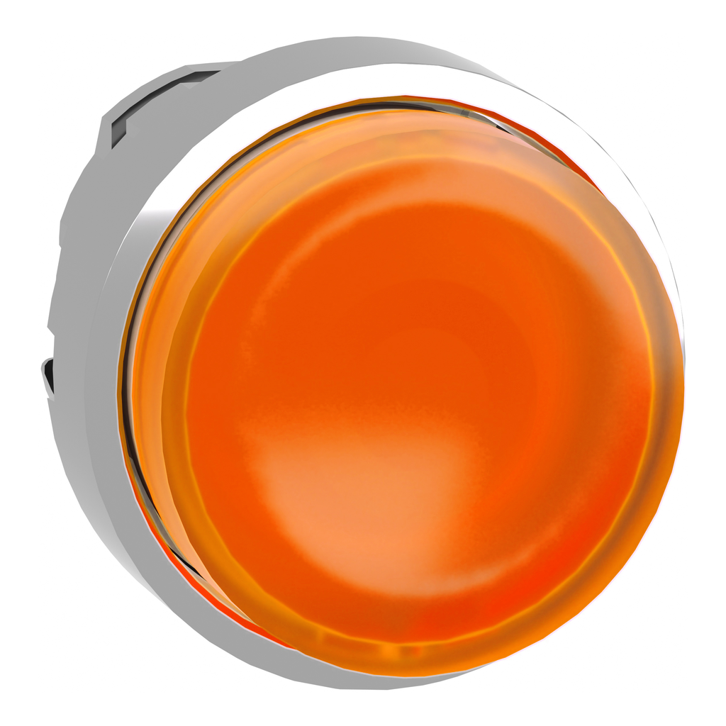 ZB4BW153 – Head for illuminated push button, Harmony XB4, metal, orange projecting, 22mm, universal LED, spring return, plain lens