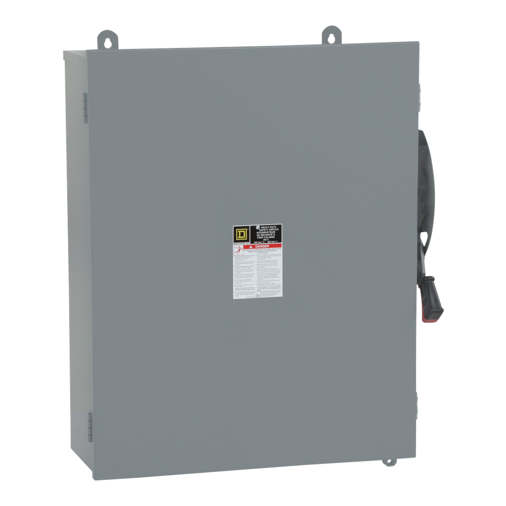 H664AWK – Safety switch, heavy duty, fusible, 200A, 4 pole, 150hp, 600VAC/DC, NEMA 12