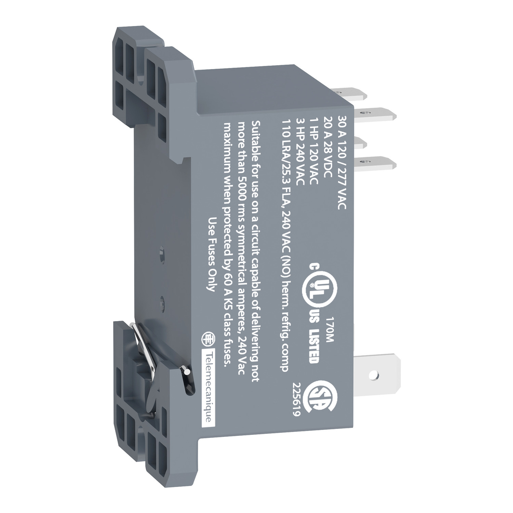 Mayer-DDS-power relay, Harmony electromechanical relays, DIN rail or panel mount relay, 30A, 2NO, 24V AC-3
