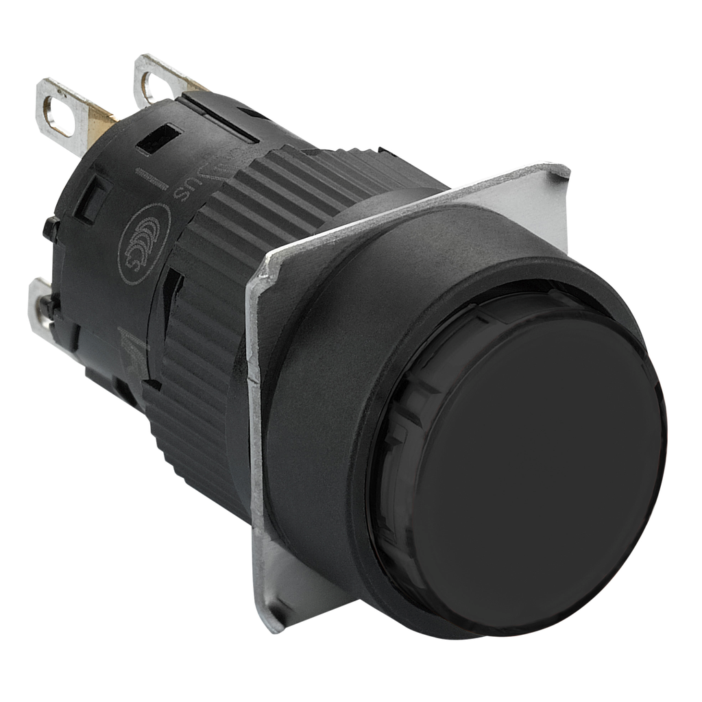 XB6EAA21P – Monolithic push button, Harmony XB6E, round black flush, 16mm, spring return, 1CO