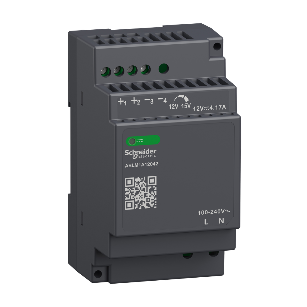 ABLM1A12042 – Regulated Power Supply, 100 to 240V AC, 12V, 4.2A, single phase, Modular