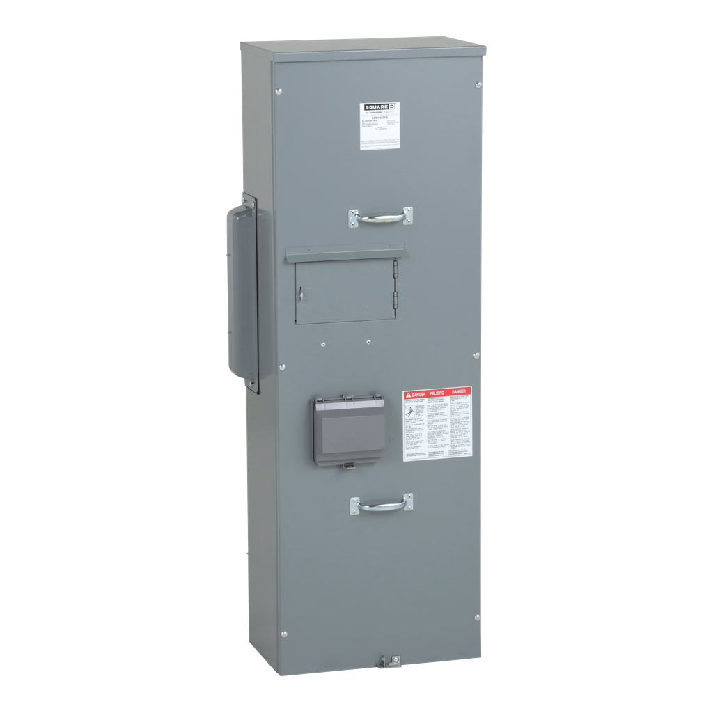 EZM1400FS – Main fusible (Class T) switch unit, EZ Meter-Pak, 400A, 120/240VAC, 1ph/3W, 400A bus, OH/UG, Type 3R