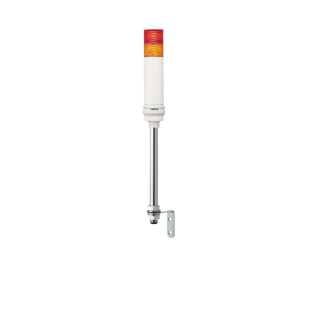 Mayer-DDS-Harmony XVC, Monolithic precabled tower light, plastic, red orange, Ø40, tube mounting, steady or flashing, buzzer, IP23, 24 V AC/DC-1