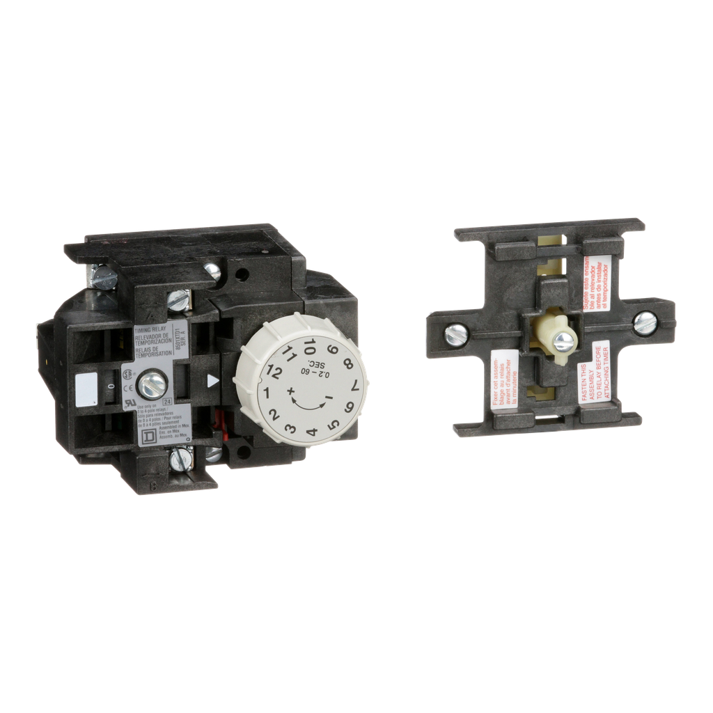 8501XTD1 – NEMA Control Relay, Type X, pneumatic timer attachment, one minute off delay, 10A resistive at 600 VAC, 1 NO and 1 NC