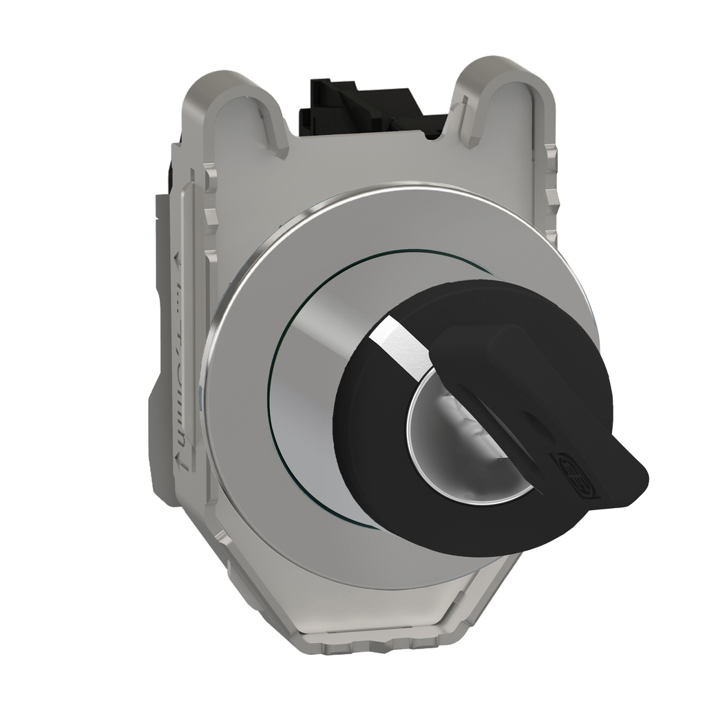 XB4FG41 – Selector switch, Harmony XB4, black, flush mounted, 30mm, 2 positions, key 455, stay put, 1NO