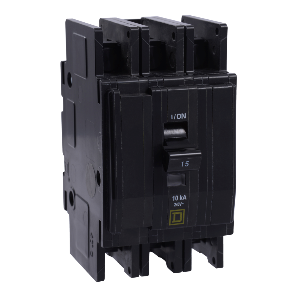 QOUR3505283 – Mini circuit breaker, QOU, 50A, 3 pole, 240 VAC, 10kA, field reversible lugs, ring terminal