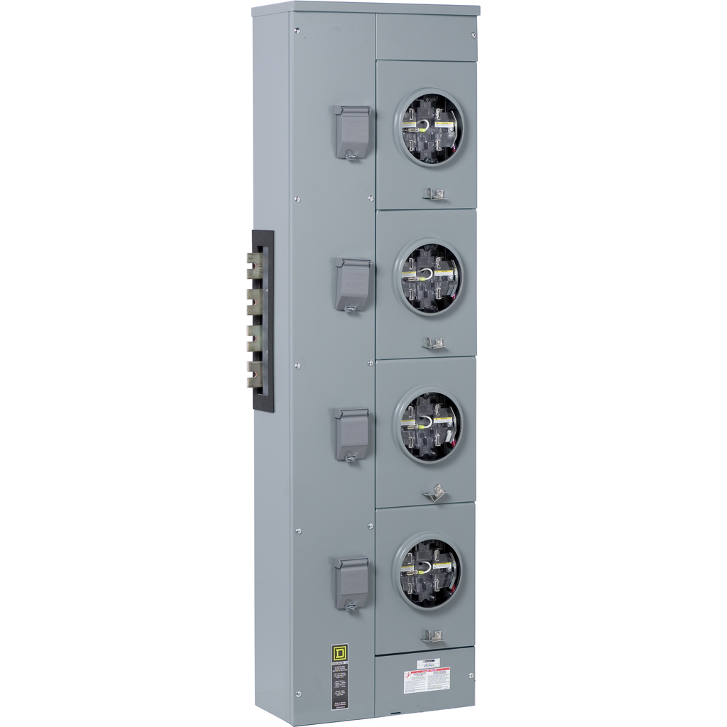 EZML314225CU – Branch unit, EZ Meter-Pak, 225A, 4 x 5 jaw sockets, 208Y/120VAC, lever bypass, ringless, 1200A Cu busbar