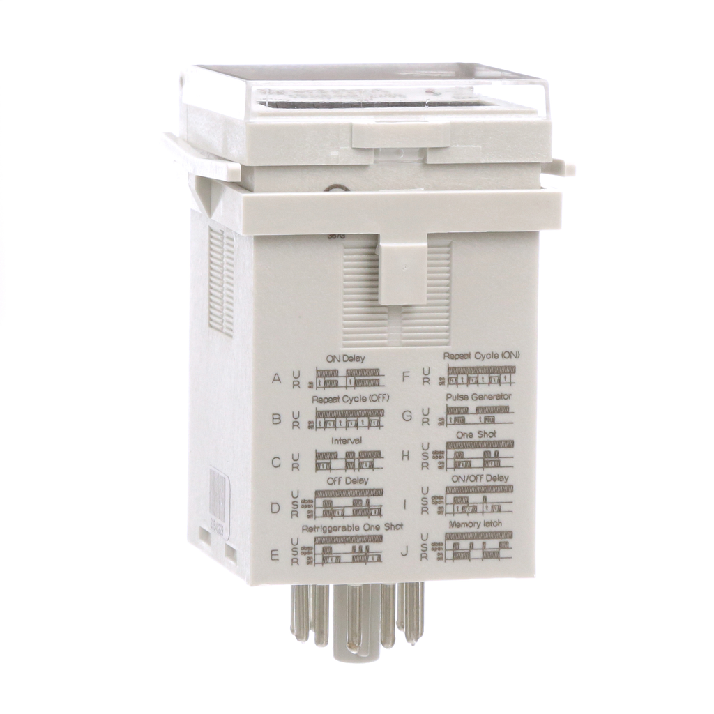 TDRPRO-5100 – Time delay relay, Harmony SE Relays, DPDT, 100ms to 9990hours, 7 time scales, 10 functions, socket compatible, 12A, 12…240V AC/DC