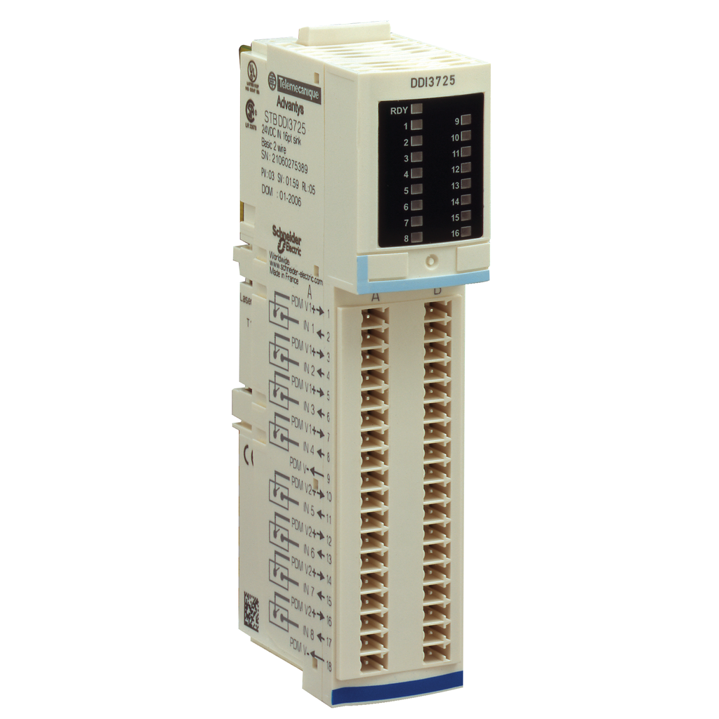 STBDDI3725 – basic digital input module, Modicon STB, 24V DC, 16I