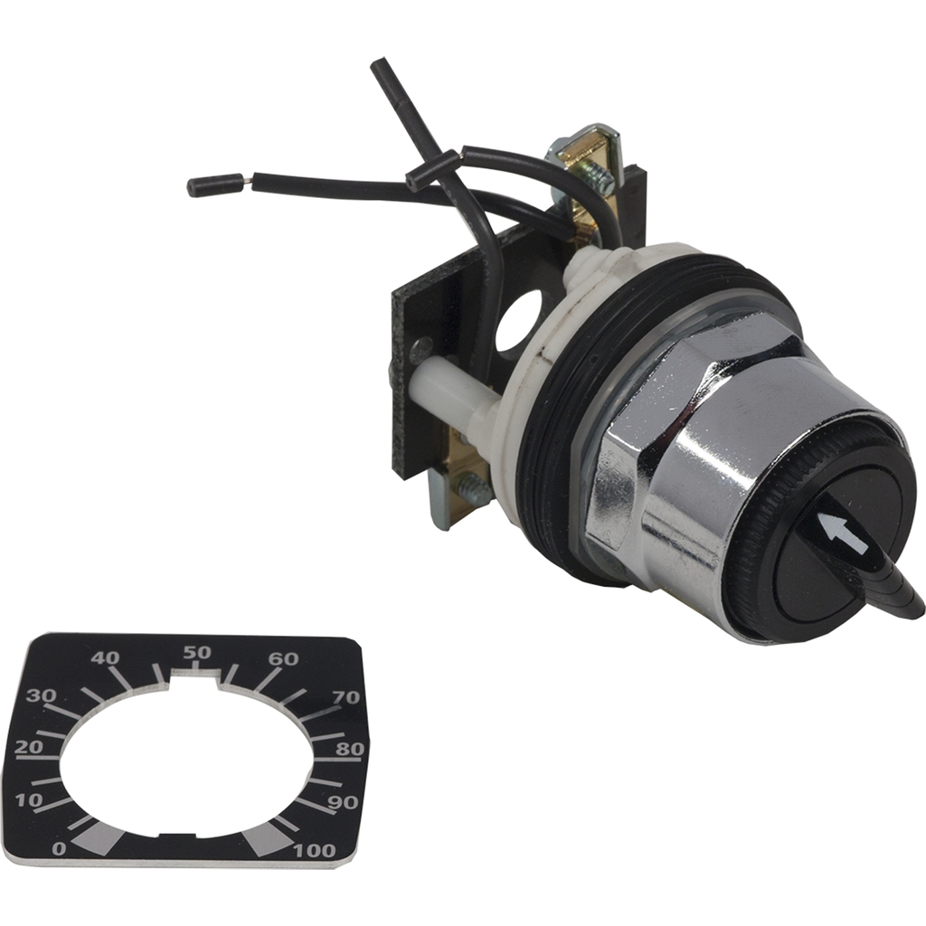Mayer-DDS-Head + mounting base for potentiometer, Harmony 9001K, metal, black, 30mm, for use with 6.35mm shaft-1