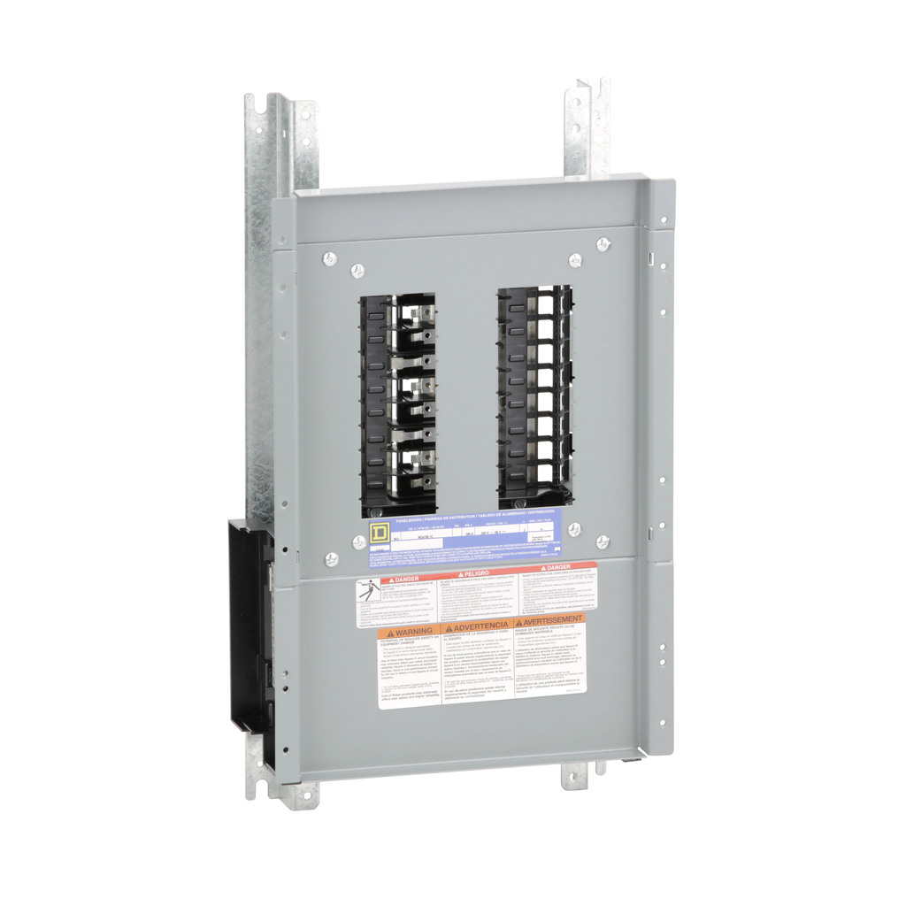 NQ418L1C – Panelboard interior, NQ, main lugs, 100A, Cu bus, 18 pole spaces, 3 phase, 4 wire, 240VAC, 48VDC