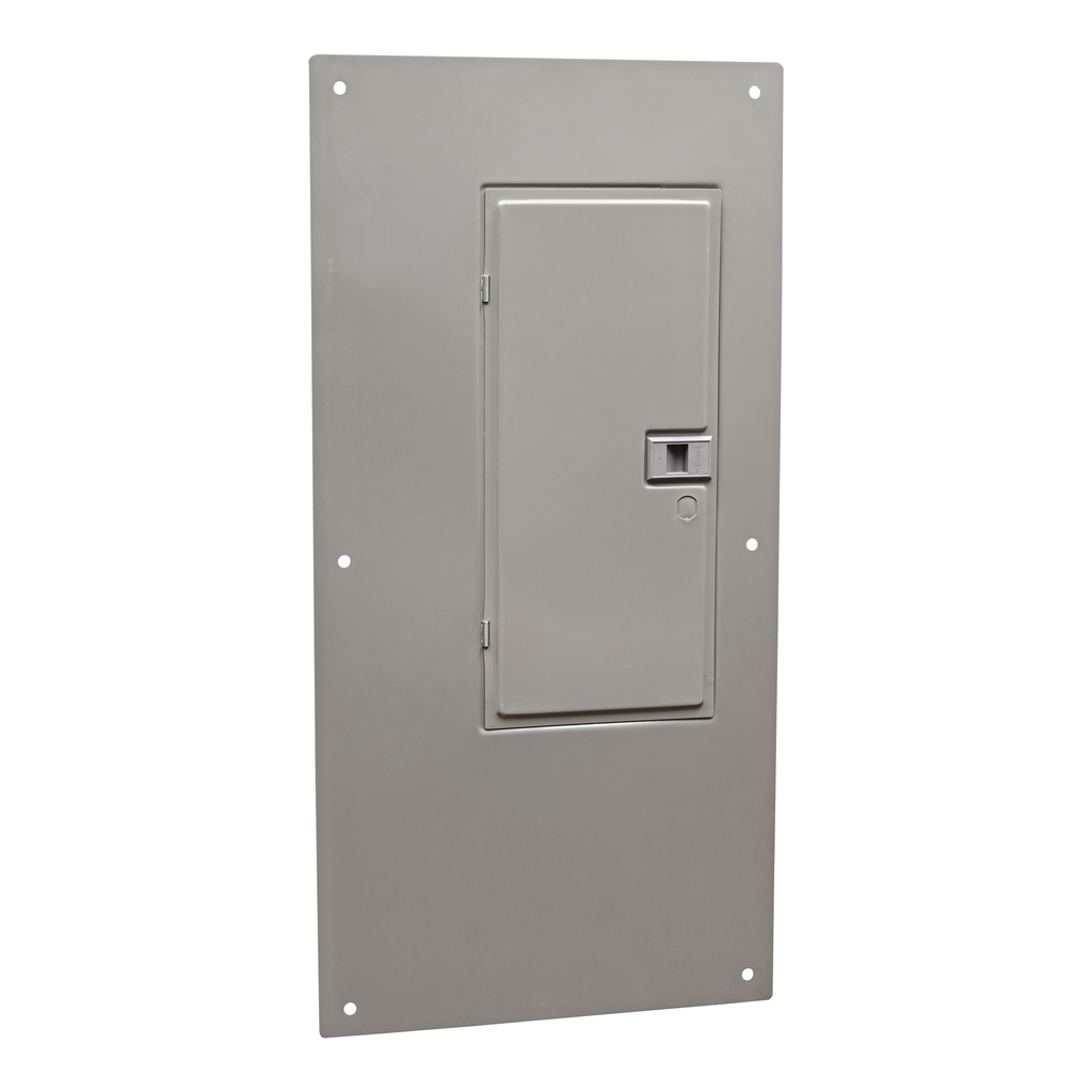 QOC30UFWG – Replacement cover, QO, for 30 space load center, flush, wide gutter, gray