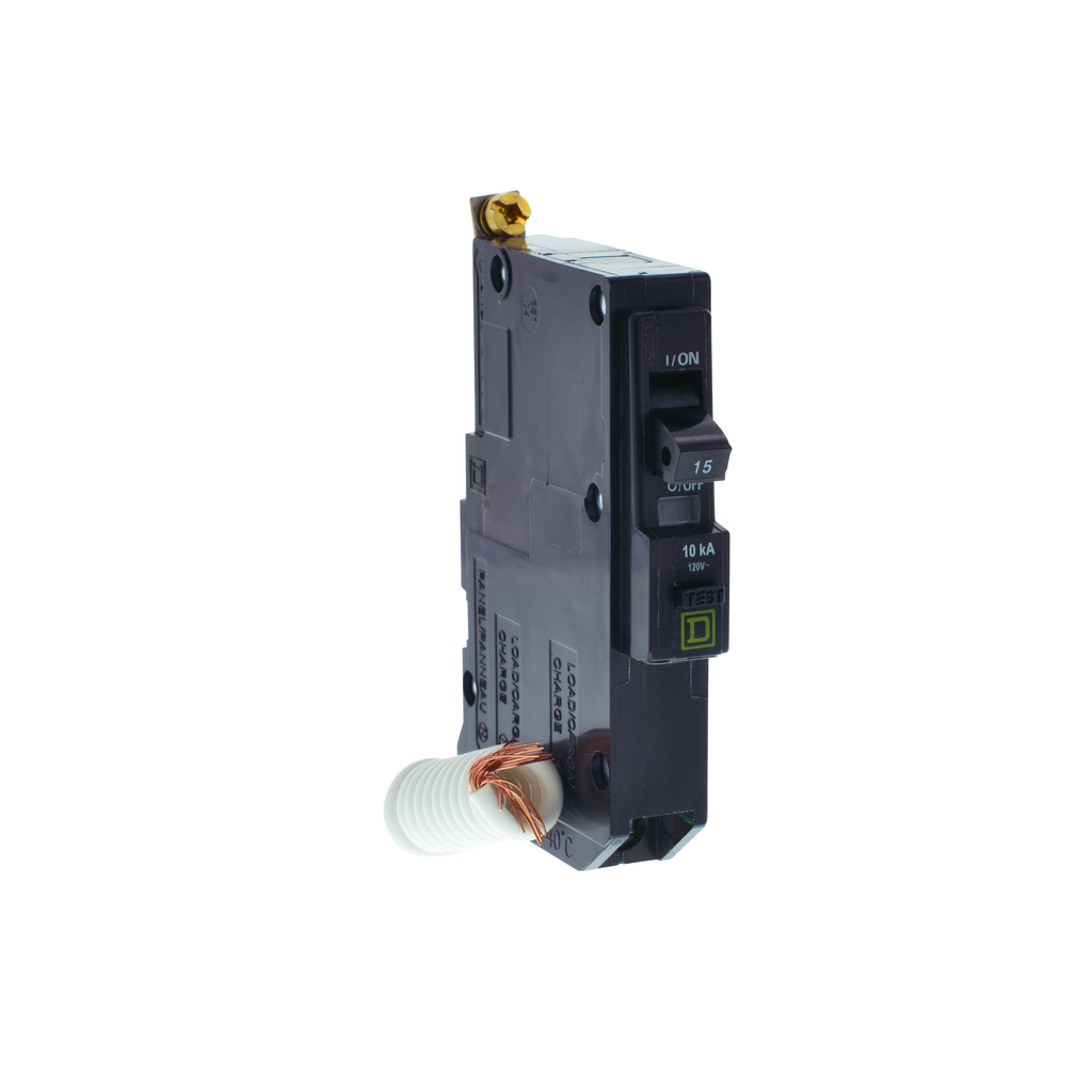 QOB115EPD5237 – Mini circuit breaker, QO, 15A, 1 pole, 120VAC, 10kA, bolt on, 30mA grd fault B, ring