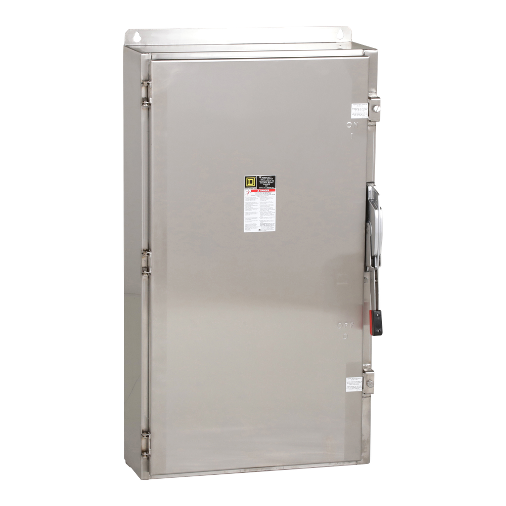 CH365DS – Safety switch, heavy duty, fusible, 400A, 600VAC/VDC, 3 poles, 350HP, NEMA 4, 4X, 5, 304 steel