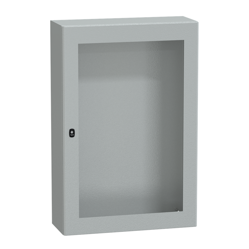 NSYS3D12830T – Wall mounted steel enclosure, PanelSeT S3D, transparent door, without mounting plate, 1200x800x300mm, IP66, IK08