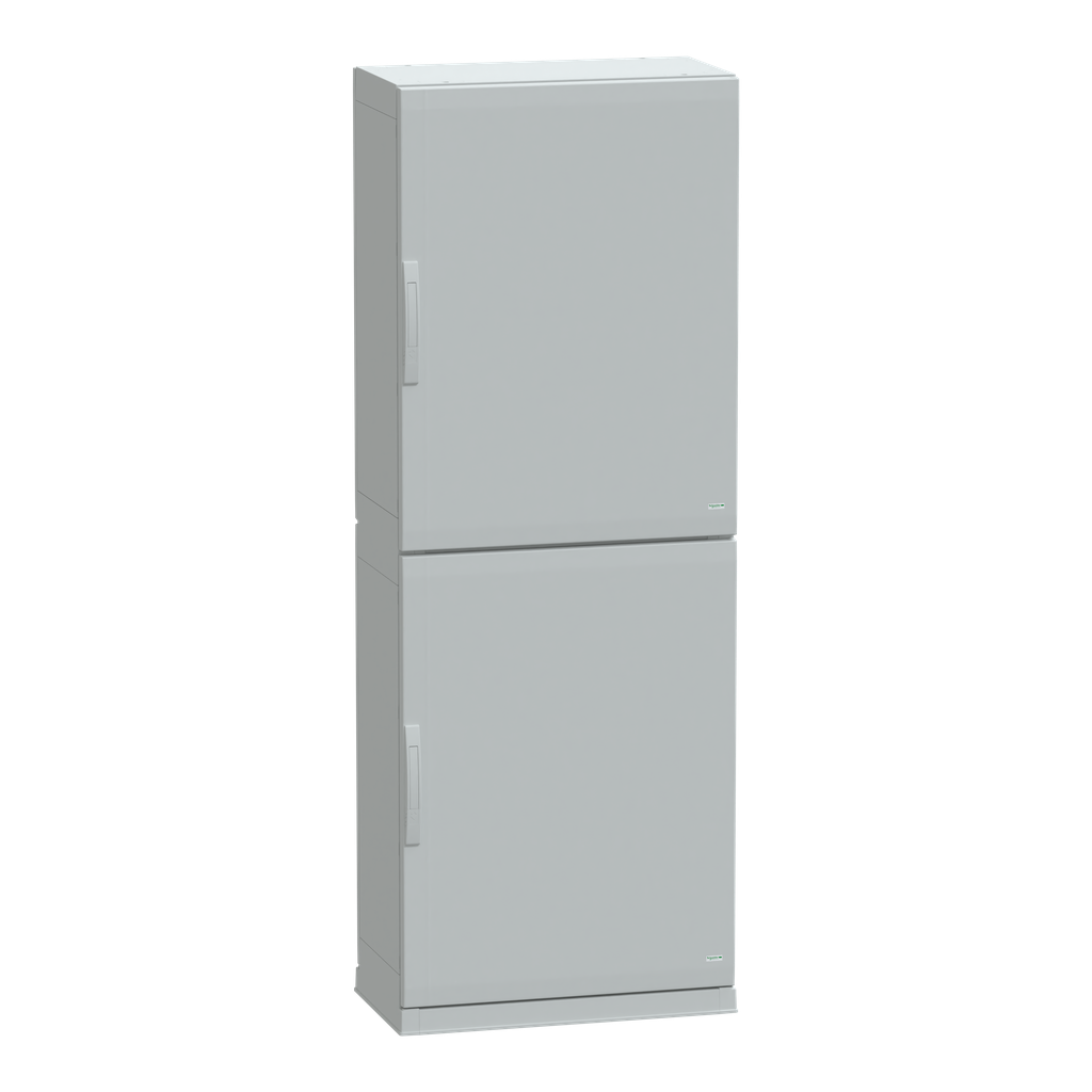 NSYPLAZ2074G – Floor standing polyester enclosure, Thalassa PLA, plain door, open bottom, 2000x750x420mm, IP54, IK10