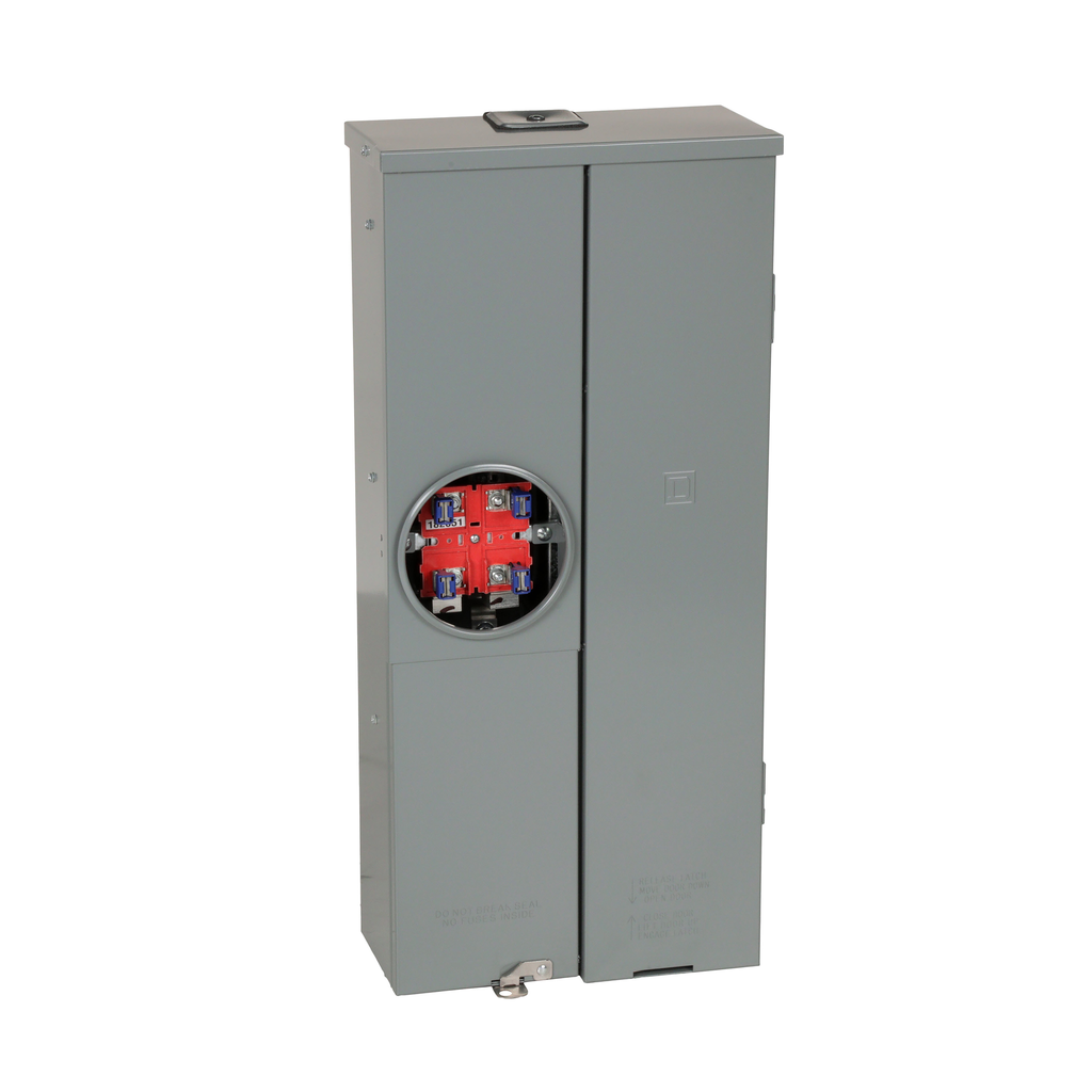 SC816D200C – Meter mains, Homeline, CSED, ringed socket, 200A, surface mount, maximum 8 spaces, 16 circuits, no bypass