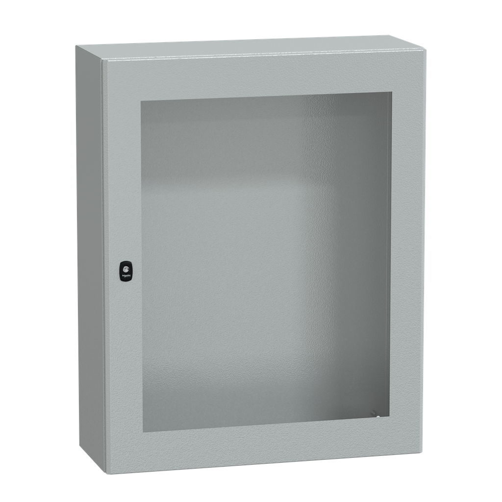 NSYS3D10830T – Wall mounted steel enclosure, PanelSeT S3D, transparent door, without mounting plate, 1000x800x300mm, IP66, IK08