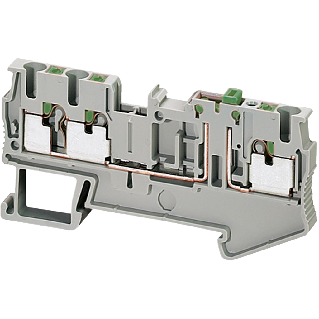 NSYTRP23SC – Terminal block, Linergy TR, grey, 2.5mm², push-in type, knife disconnect, 3 points, set of 50