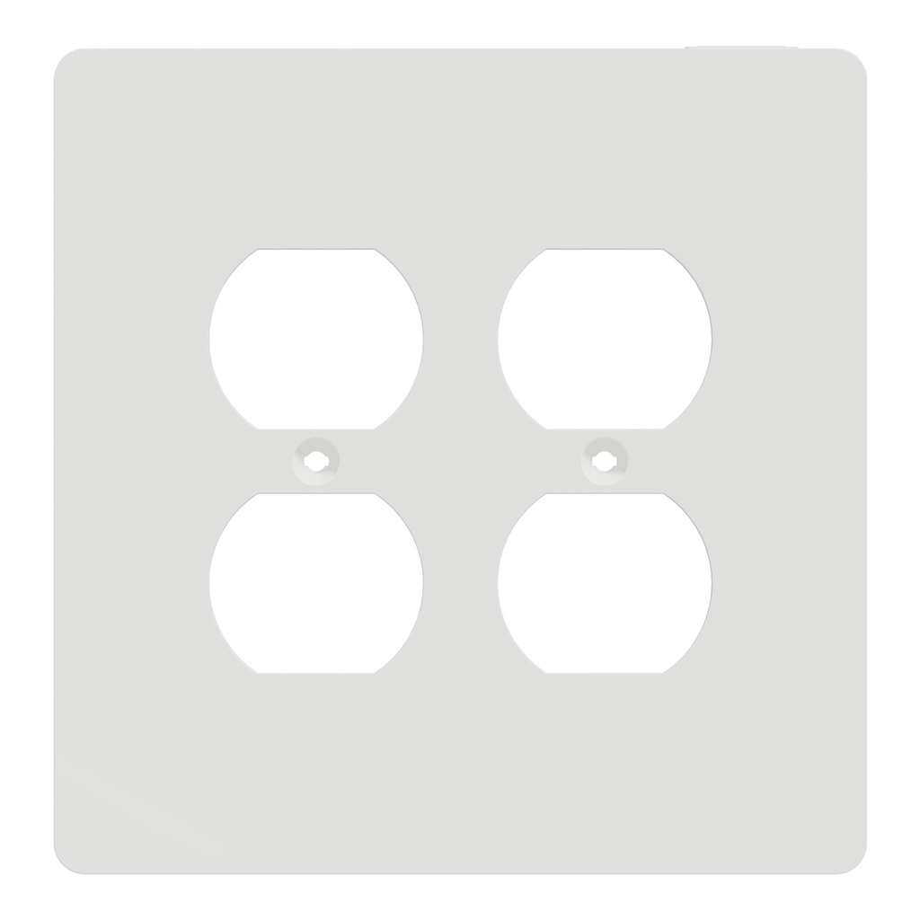 Mayer-DDS-Cover frame, X Series, for 2 duplex socket-outlet, 2 gangs, screw fixed, mid sized plus, white, matte finish-2