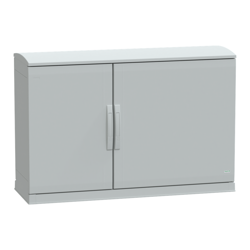 NSYPLAZT7124G – Floor standing polyester enclosure, Thalassa PLA, open bottom, ventilated canopy, 750x1250x420mm, IP44, IK10
