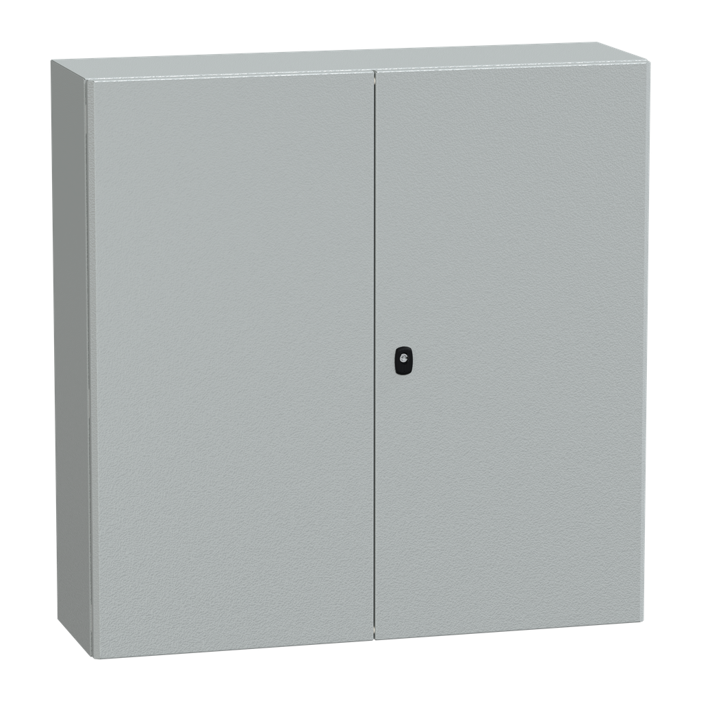 NSYS3D101030D – Wall mounted steel enclosure, PanelSeT S3D, double plain door, without mounting plate, 1000x1000x300mm, IP55, IK10