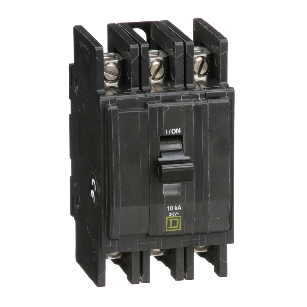 QOU325B – Mini circuit breaker, QOU, 25A, 3 pole, 240VAC, 10kA, bulk pack