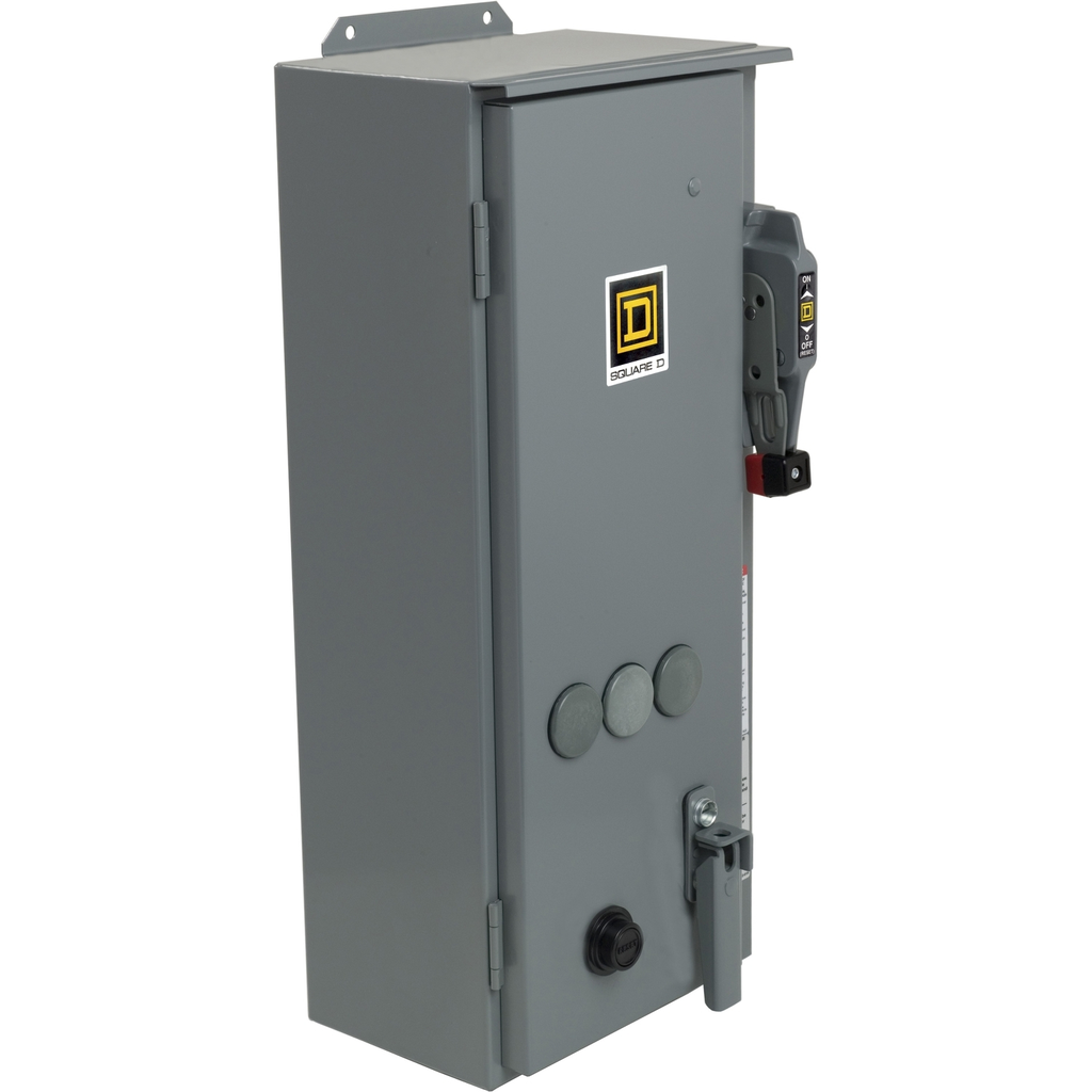 Mayer-DDS-NEMA Combination Starter, Type S, HHL electronic motor circuit protector, Size 1, 27A, 10HP at 600VAC 3 phase, melting alloy, 120VAC coil, NEMA 12 [TAA]-1