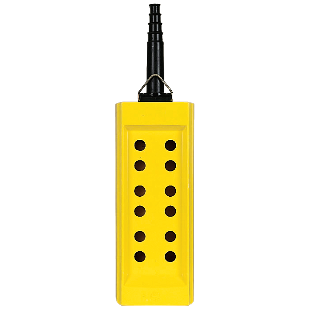 XACB121 – Pendant control station, Harmony XAC, empty, plastic, yellow, 12 cut-outs, 2 columns, cable 10…22mm