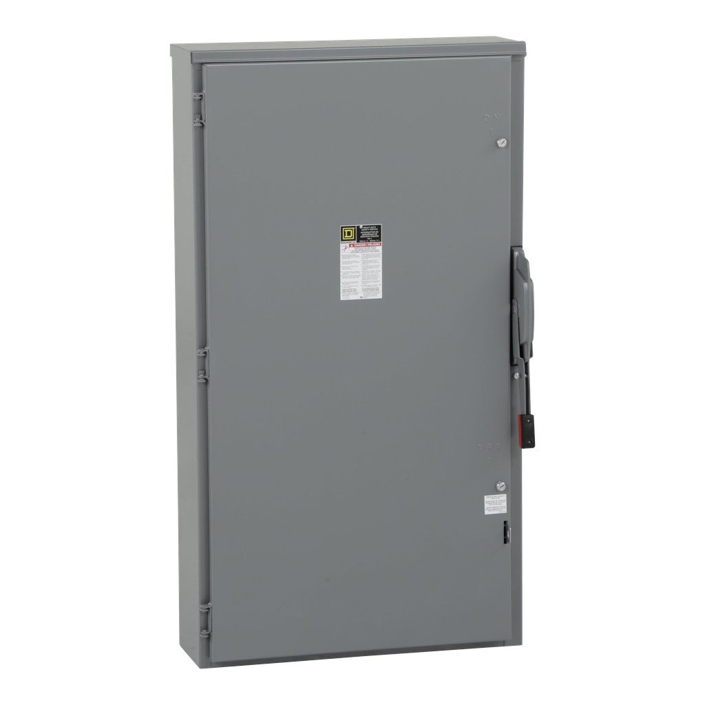 HU366NR – Safety switch, heavy duty, non fusible, 600A, 3 pole, 500hp, 600VAC/DC, NEMA 3R, neutral factory installed
