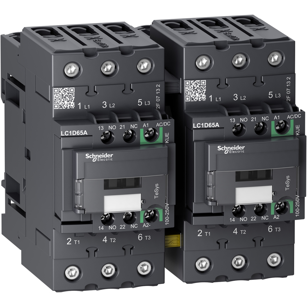 Mayer-DDS-Reversing contactor, TeSys Deca Advanced, 3P(3NO), AC-3/3e, <=440V, 65A, 100...250V AC/DC coil, EverLink BTR screws-1