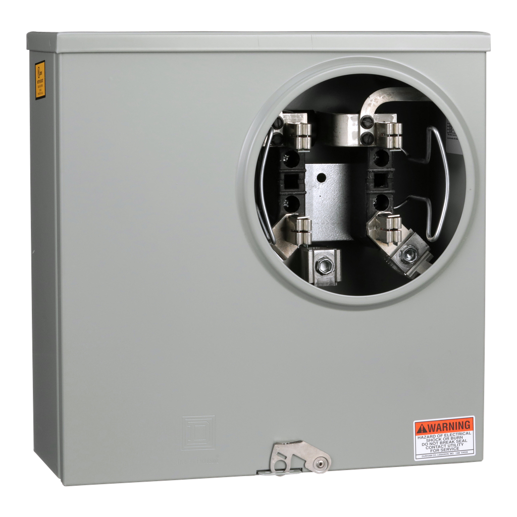 UHTRS223A – Individual meter socket, ringless socket, horn bypass, 4 jaws no release, UG, 200 A, up to 600 VAC single phase 3W