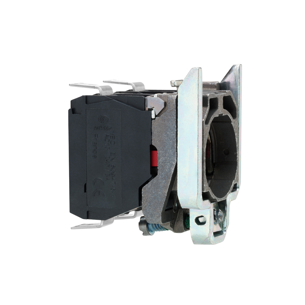 ZB4BZ1033 – Harmony complete body/contact, body for push buttons or selector switches, XB6, single contact block with body/fixing collar 2 NO faston connector