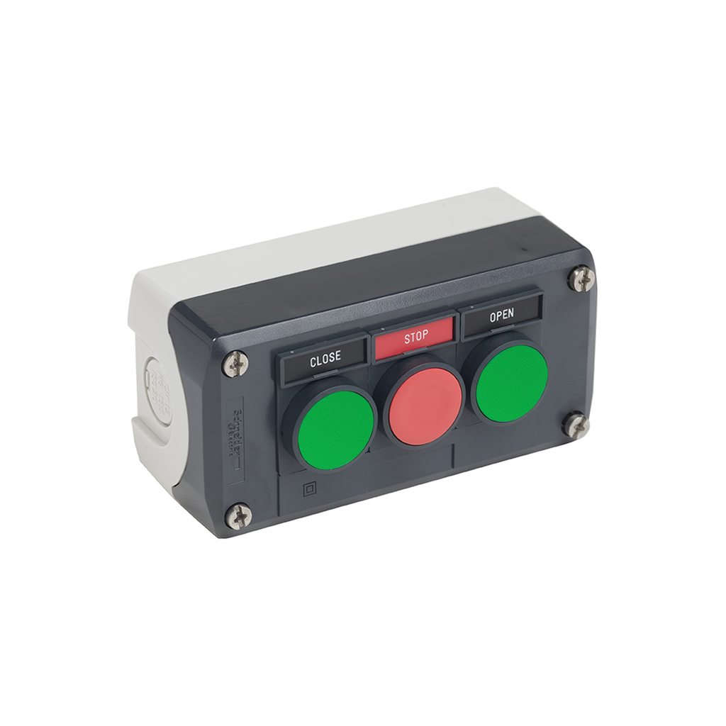 XALD351H29H7 – Complete control station, Harmony XALD, dark grey, pushbuttons, 22mm, 2NO  1NC, marked