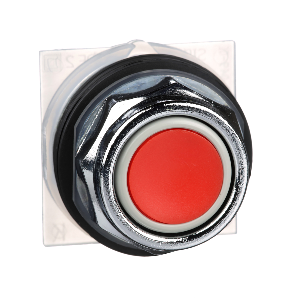 9001KR1R – 30mm Push Button, Type K, push button, full guard, red