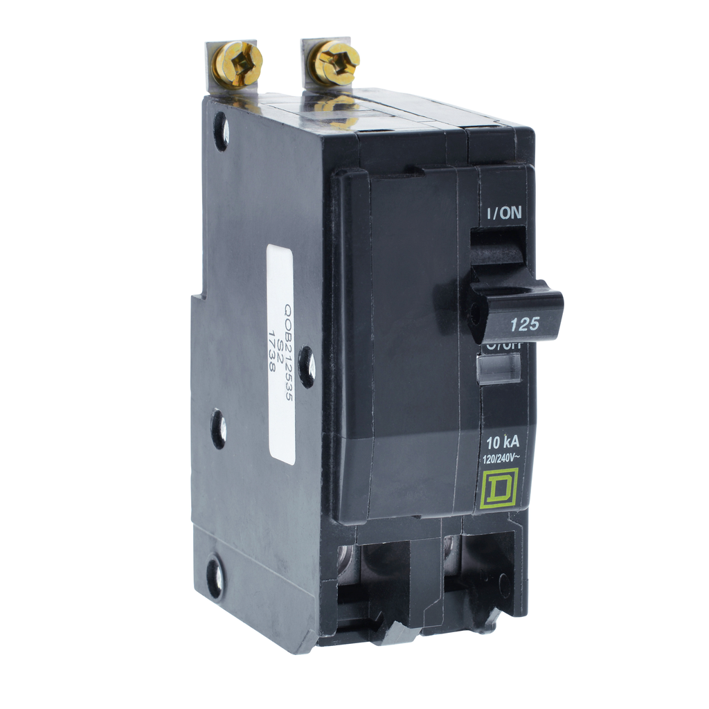 QOB212535 – Mini circuit breaker, QO, 125A, 2 pole, 120/240VAC, 10kA, bolt on, 50 deg C