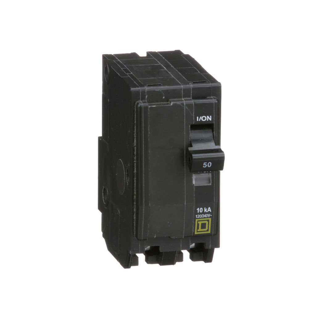 QO250CP – Mini circuit breaker, QO, 50A, 2 pole, 120/240VAC, 10kA, plug in, consumer pack
