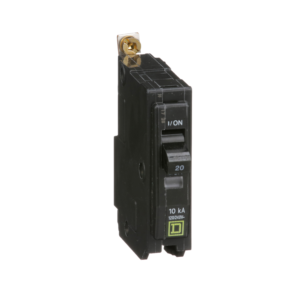 QOB120CP – Mini circuit breaker, QO, 20A, 1 pole, 120/240VAC, 10kA, bolt on, consumer pack