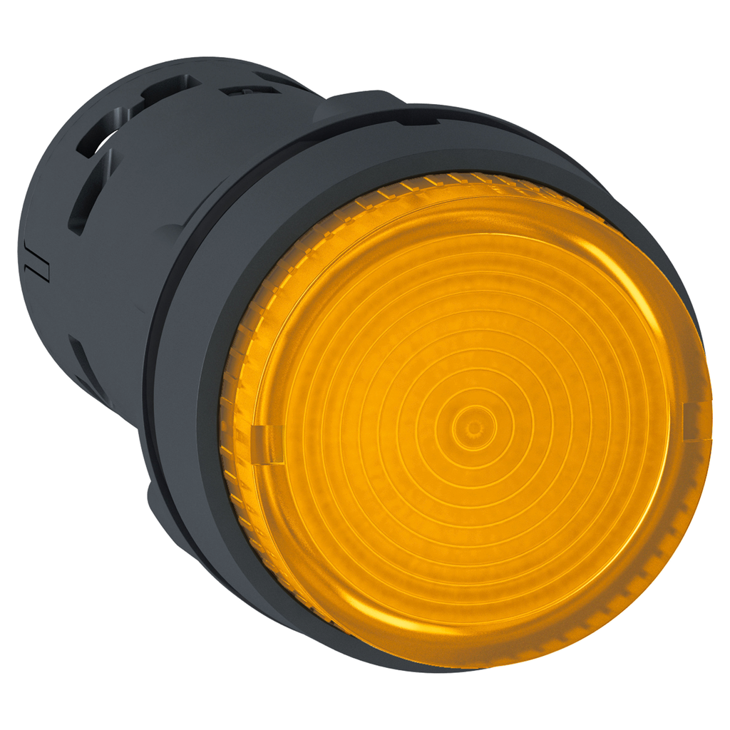 XB7NW35B1 – Monolithic illuminated push button, Harmony XB7, plastic, orange, 22mm, integral LED, spring return, 24V AC DC, 1NO