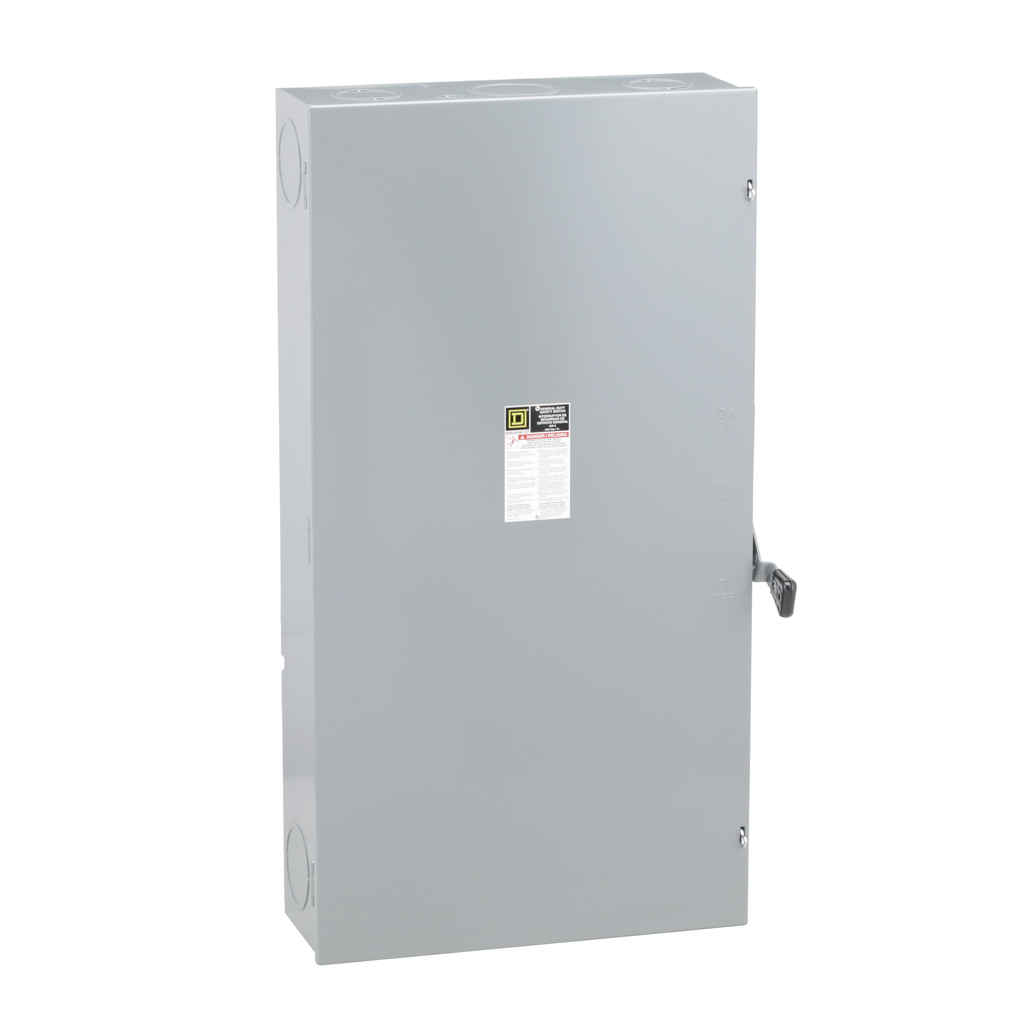 D325N – Safety switch, general duty, fusible, 400A, 3 pole, 125hp, 240VAC, NEMA 1, neutral factory installed