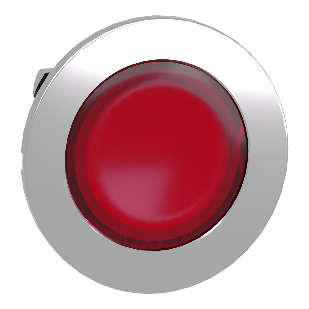 ZB4FA48 – Head for illuminated push button, Harmony XB4, metal, red flush mounted, 30mm, universal LED, for legend of insertion