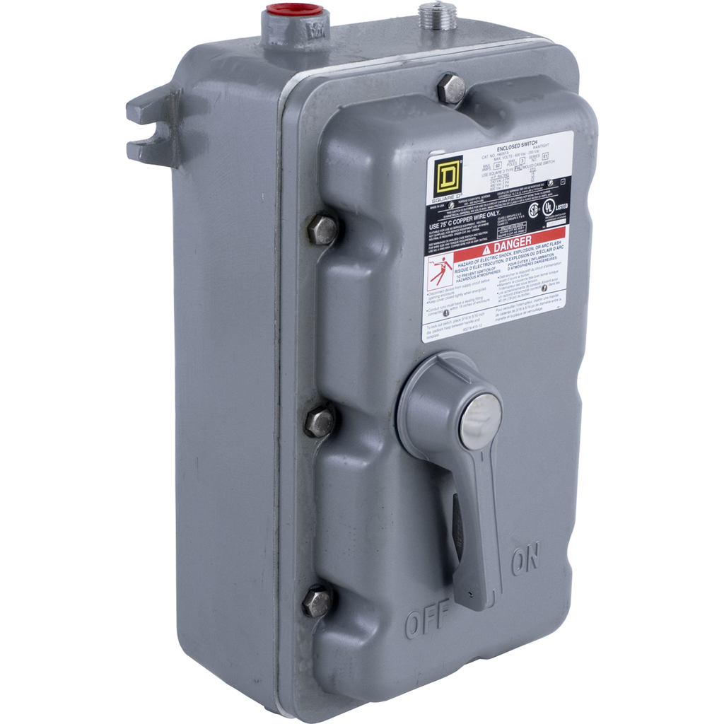 H225XJG – Safety switch, heavy duty, molded case, 225A, 3 pole, 150hp, 600VAC/250VDC, NEMA 7/9