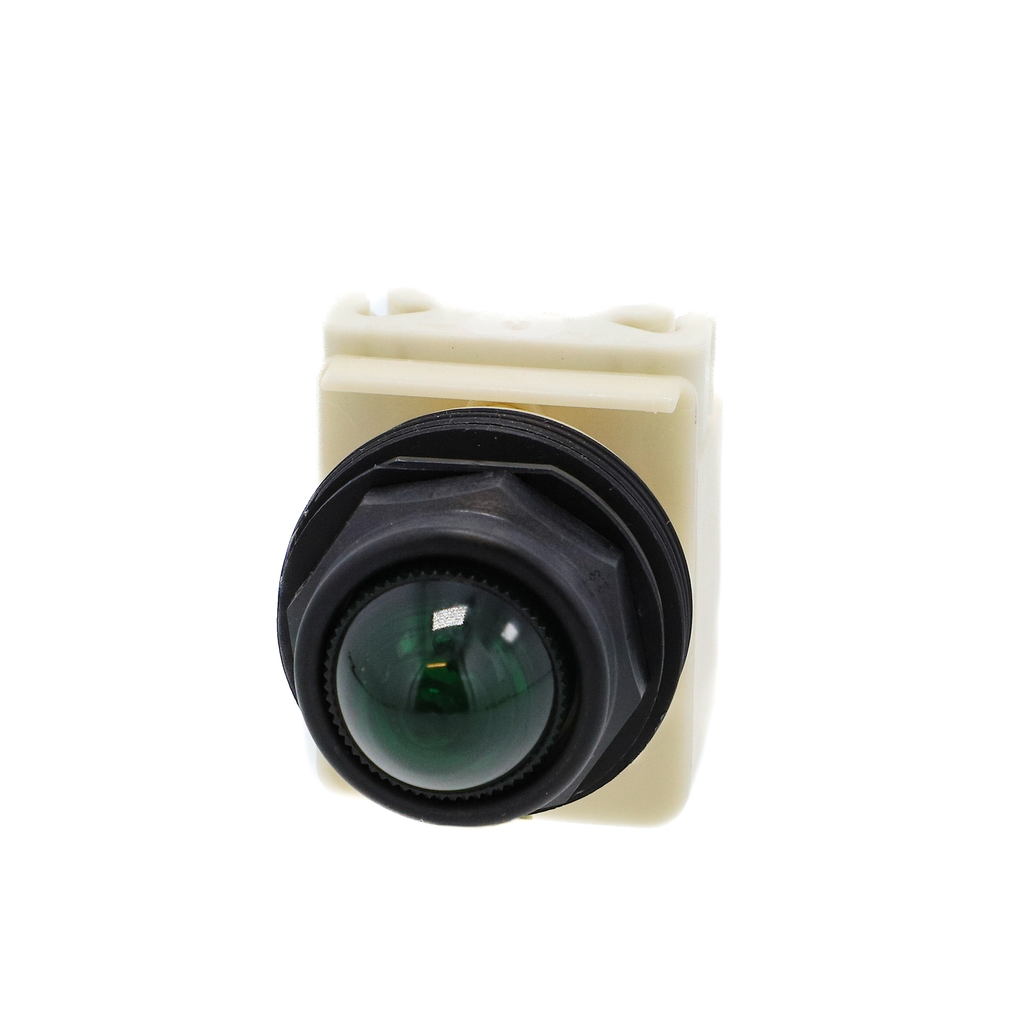 Mayer-DDS-Pilot light, Harmony 9001SK, plastic, polycarbonate, domed, green, 30mm, 24-28V-2