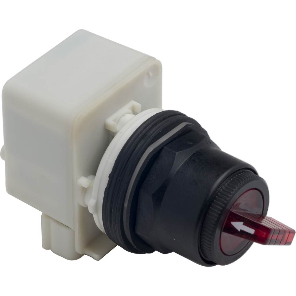 Product image for Square D 9001SK11J1R 30 mm 2-Position Red Maintained Knob Illuminated Selector Switch Operator
