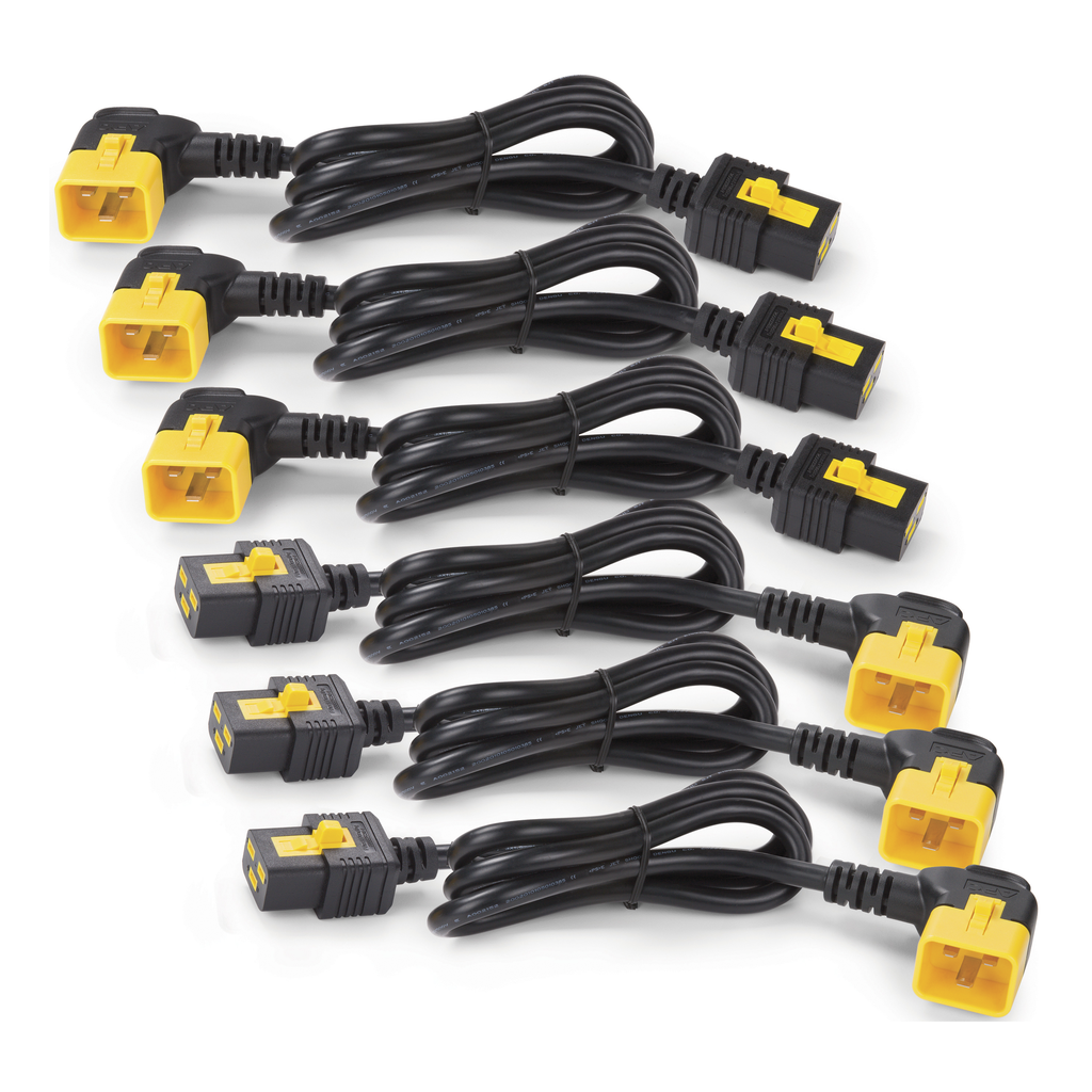 AP8714R – Power Cord Kit (6 ea), Locking, C19 to C20 (90 Degree), 1.2m
